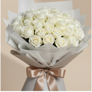 Luxury White Rose Birthday Bouquet