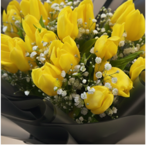 Sunny Yellow Tulip Birthday Bouquet